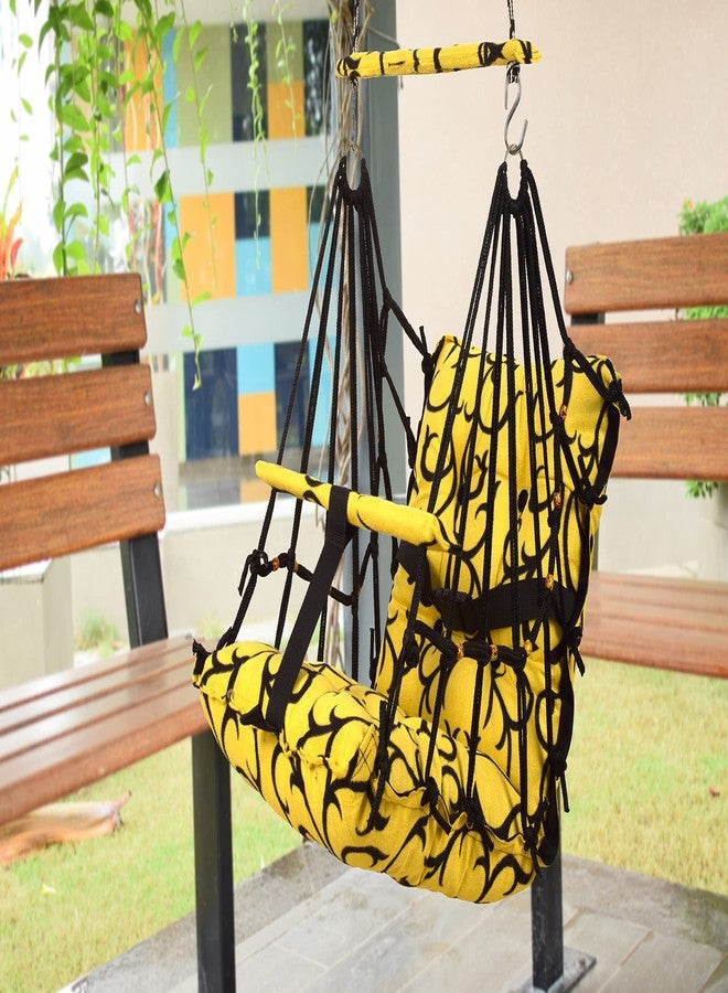 BOFFLE® Cotton Swing Chair for Kids Baby's Children Folding and Washable1-6 Years with Safety Belt/Home,Garden Jhula for Babies|Swing for Kids | Seat and Back Side 16x16 inch - Image 3